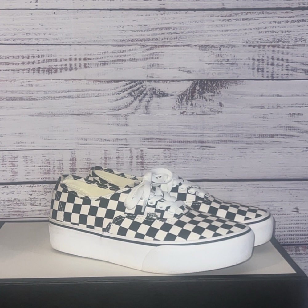 Vans Authentic Platform Checkerboard Shoes